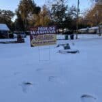 Tallahassee Pressure washing yard sign in snow